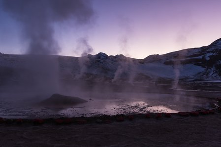 Geysers del Tatio vor Sonnenaufgang