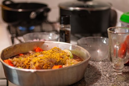 Heute gab es Rinderbraten mit Klösen.