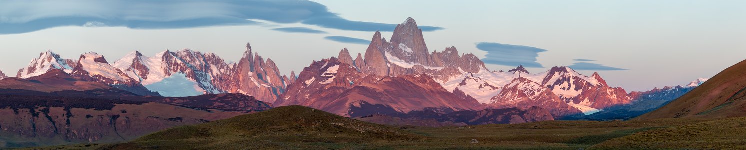 Das Panorama von El Chaltén bei Sonnenaufgang