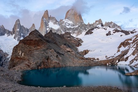 Laguna de los Tres con Cerro Poincenot y Cerro Fitz Roy